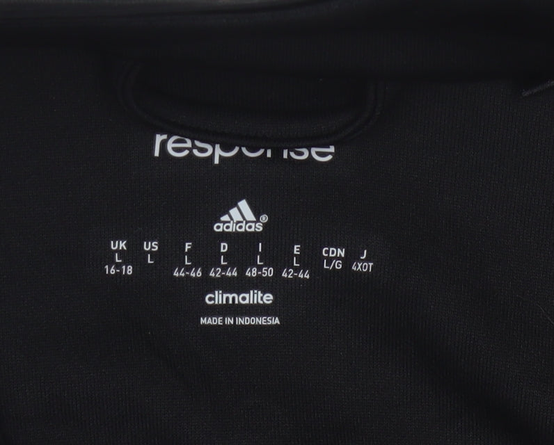 Adidas Women's Black White Climalite Track Jacket Size 16