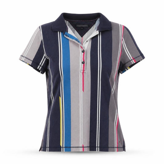 Tommy Hilfiger Women's Multicoloured Striped Polo Shirt Size M