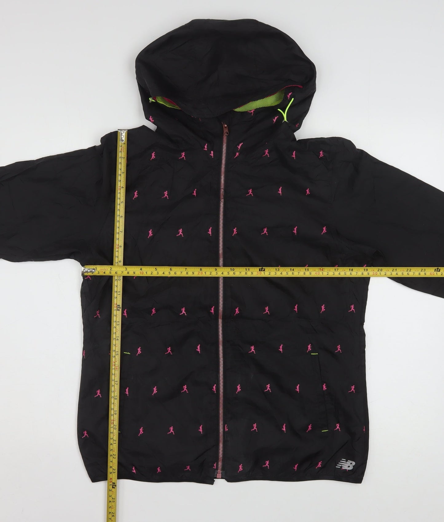 New Balance Womens Black L Hooded Windbreaker Jacket