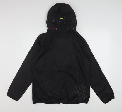 New Balance Womens Black L Hooded Windbreaker Jacket