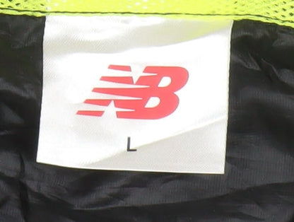 New Balance Womens Black L Hooded Windbreaker Jacket