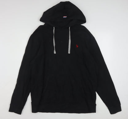 U.S. Polo Assn. Men's Black 3XL Pullover Hoodie with Logo