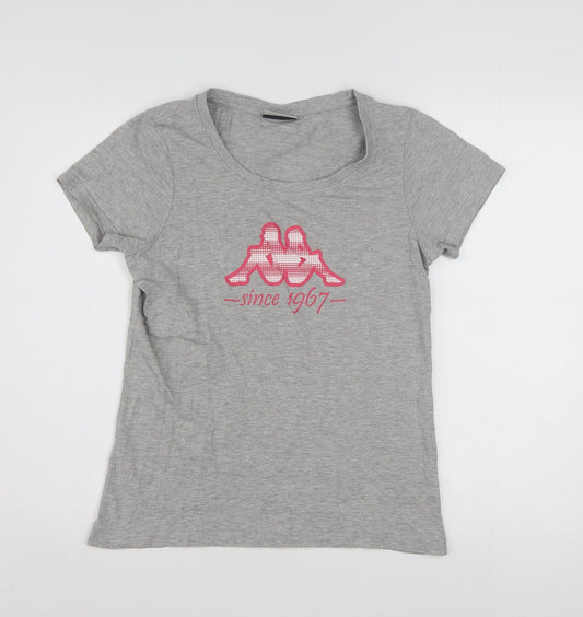 Kappa Women's Grey Short Sleeve T-Shirt Medium Cotton Blend