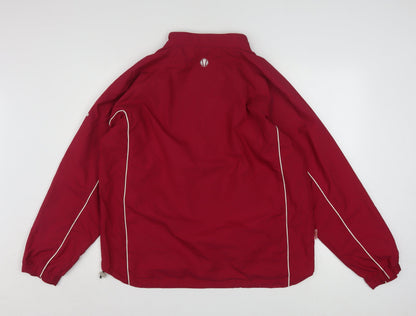 Sunice Men’s Red L Windbreaker Golf Jacket 1/4 Zip Polyester