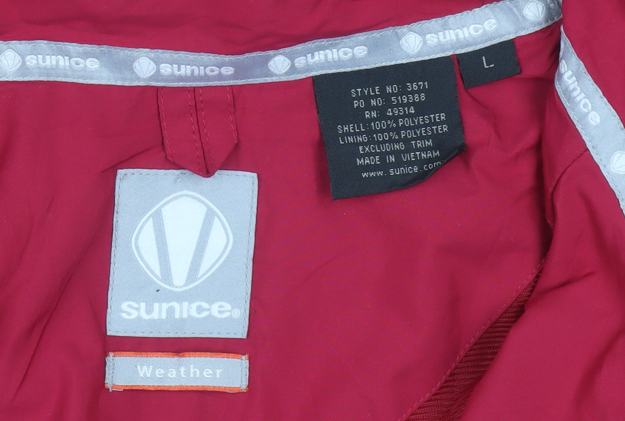 Sunice Men’s Red L Windbreaker Golf Jacket 1/4 Zip Polyester