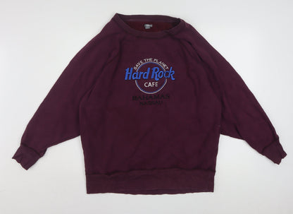 Aerie Women's Burgundy Hard Rock Cafe Nassau Pullover Sweatshirt M