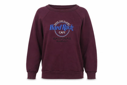Aerie Women's Burgundy Hard Rock Cafe Nassau Pullover Sweatshirt M