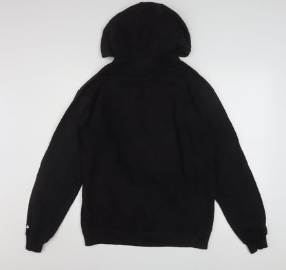 FILA Men's Black Small Pullover Hoodie with Logo, Fleece, Sports Style