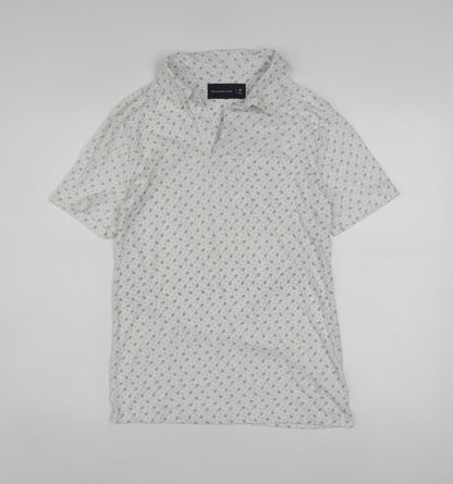 Abercrombie & Fitch Mens White XS Slim Fit Short Sleeve Button-Up Shirt