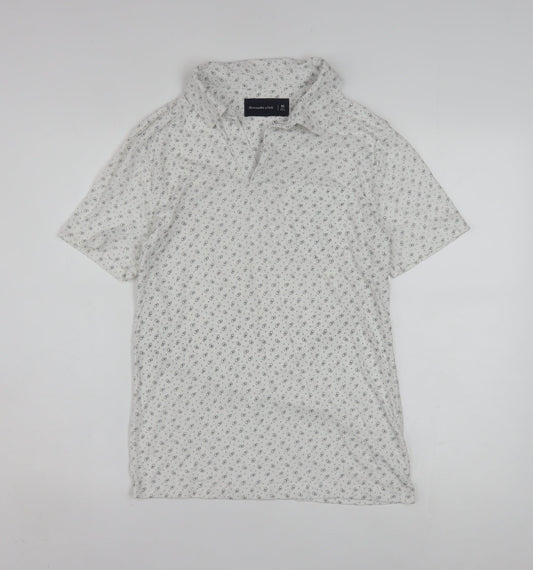 Abercrombie & Fitch Mens White XS Slim Fit Short Sleeve Button-Up Shirt