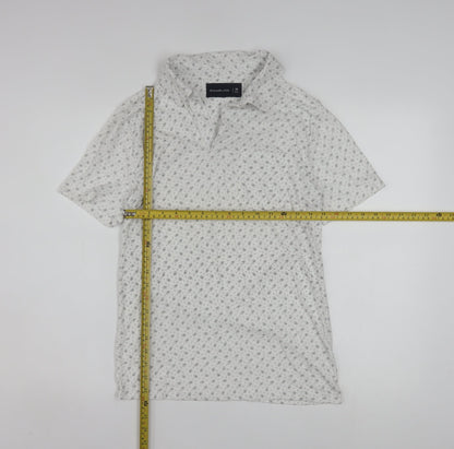 Abercrombie & Fitch Mens White XS Slim Fit Short Sleeve Button-Up Shirt
