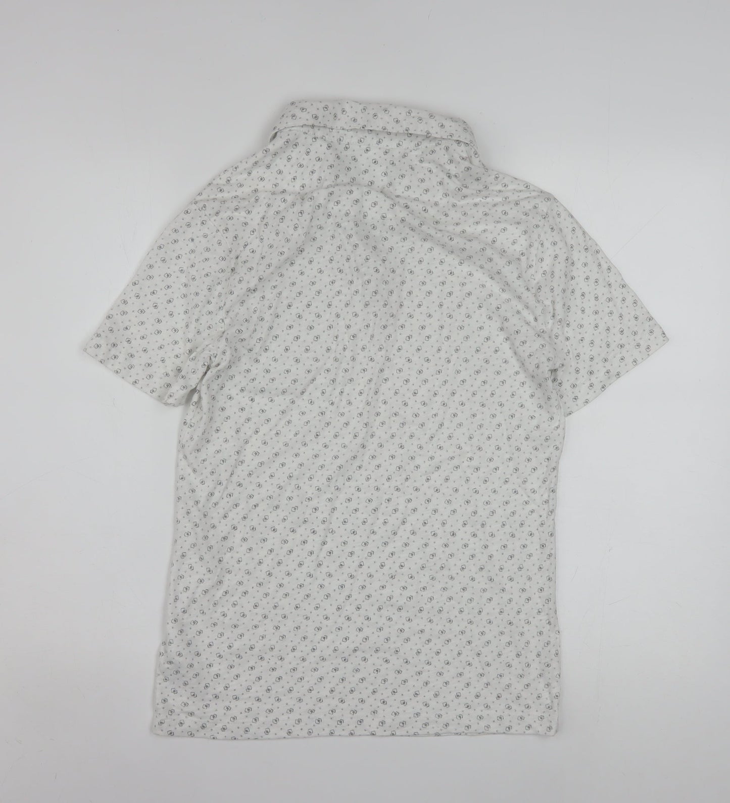 Abercrombie & Fitch Mens White XS Slim Fit Short Sleeve Button-Up Shirt