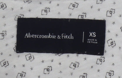 Abercrombie & Fitch Mens White XS Slim Fit Short Sleeve Button-Up Shirt