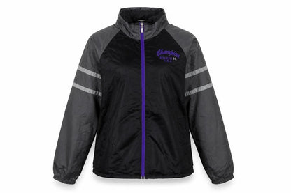 Champion Women's Black M Windbreaker Jacket Lightweight Reflective Zip