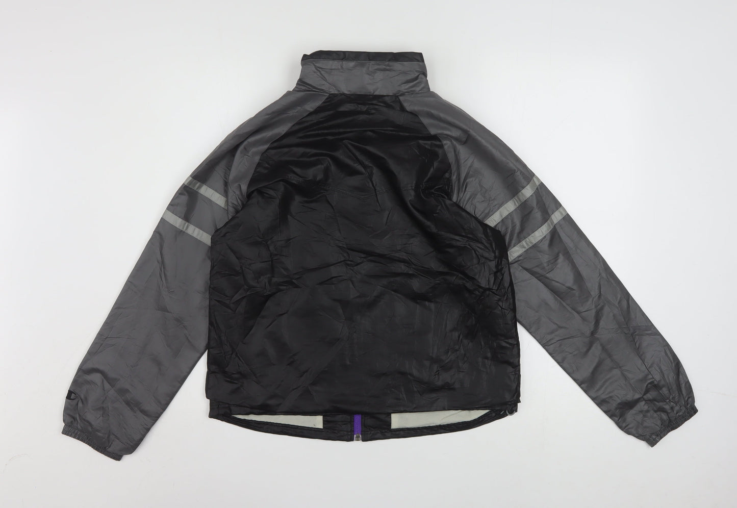 Champion Women's Black M Windbreaker Jacket Lightweight Reflective Zip