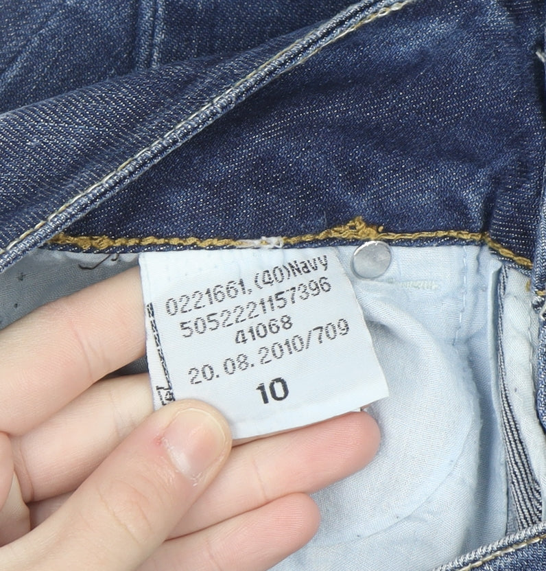 Jane Norman Womens Blue Size 10 Distressed Rhinestone Straight Jeans