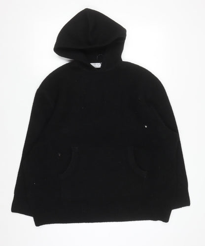 Primark Men Black Knit Pullover Hoodie Size S Wool Blend