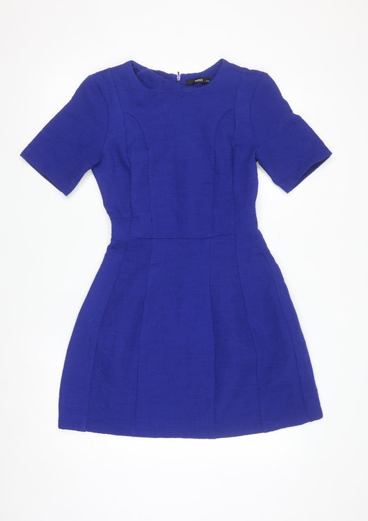 Oasis Women's Blue Fit & Flare Short Dress Size 10
