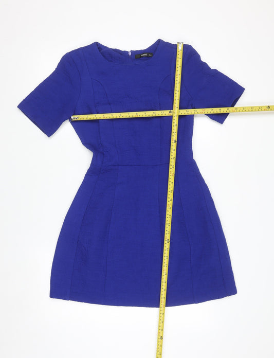 Oasis Women's Blue Fit & Flare Short Dress Size 10