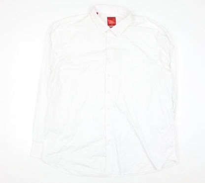 Benetti Mens White Cotton Rich Long Sleeve Button-Up Shirt Size 20