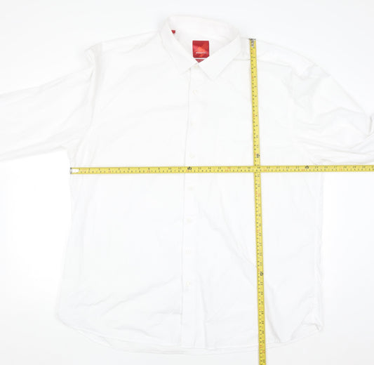 Benetti Mens White Cotton Rich Long Sleeve Button-Up Shirt Size 20