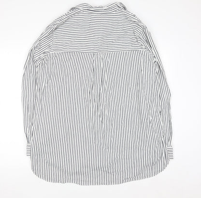 Next Women's White Striped Button-Up Shirt Size 20 Cotton