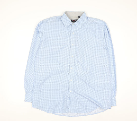 Red Jack Men's Blue Polka Dot Long Sleeve Button-Up Shirt 17 43in