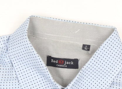 Red Jack Men's Blue Polka Dot Long Sleeve Button-Up Shirt 17 43in