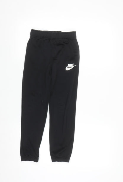 Nike Boys Black Jogger Activewear Trousers 8-10 Years Polyester Fleece