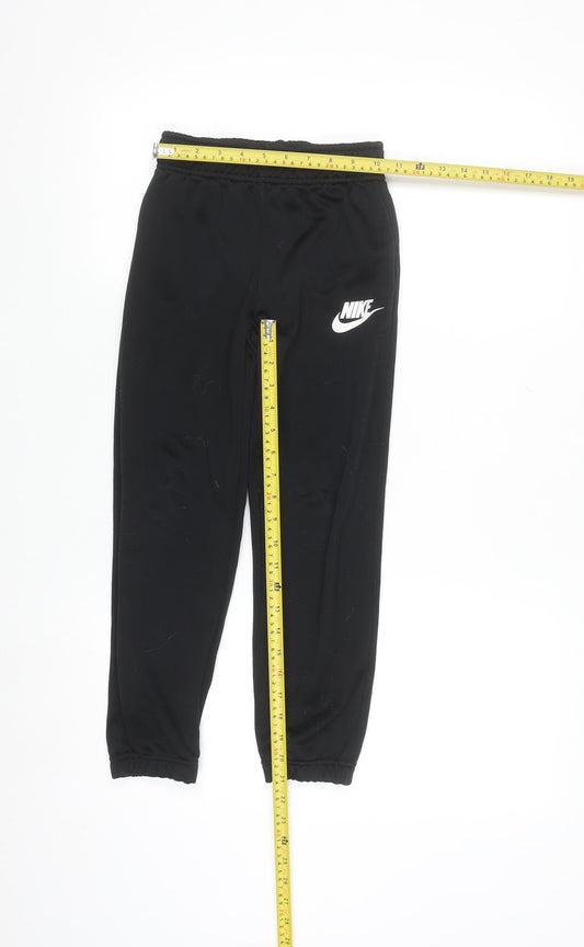 Nike Boys Black Jogger Activewear Trousers 8-10 Years Polyester Fleece