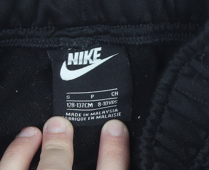 Nike Boys Black Jogger Activewear Trousers 8-10 Years Polyester Fleece