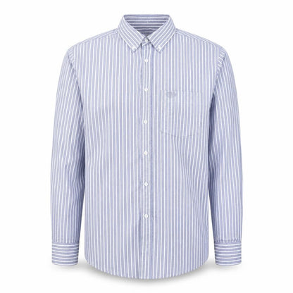 Paul Costelloe Men’s Blue Striped Regular Fit Long Sleeve Button-Up Shirt Medium