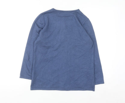 Bonmarché Women's Blue 3/4 Sleeve Knit Cardigan Size S
