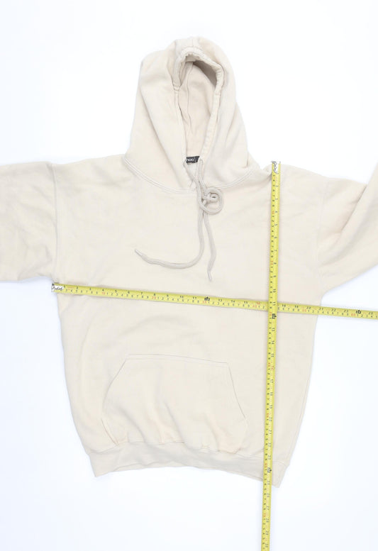 Boohoo Womens Beige Pullover Hoodie Small Limited Edition Fleece