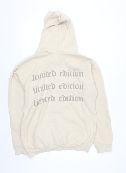 Boohoo Womens Beige Pullover Hoodie Small Limited Edition Fleece