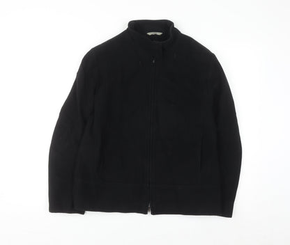 Marks and Spencer Womens Black Wool Blend Zip Jacket Size 14