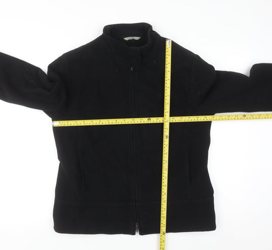 Marks and Spencer Womens Black Wool Blend Zip Jacket Size 14