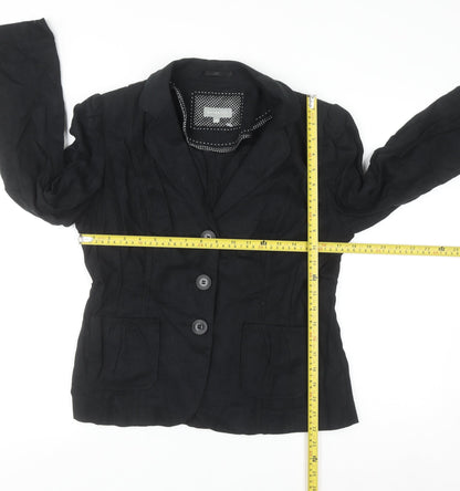 Marks and Spencer Per Una Womens Black Linen Blazer Size 12