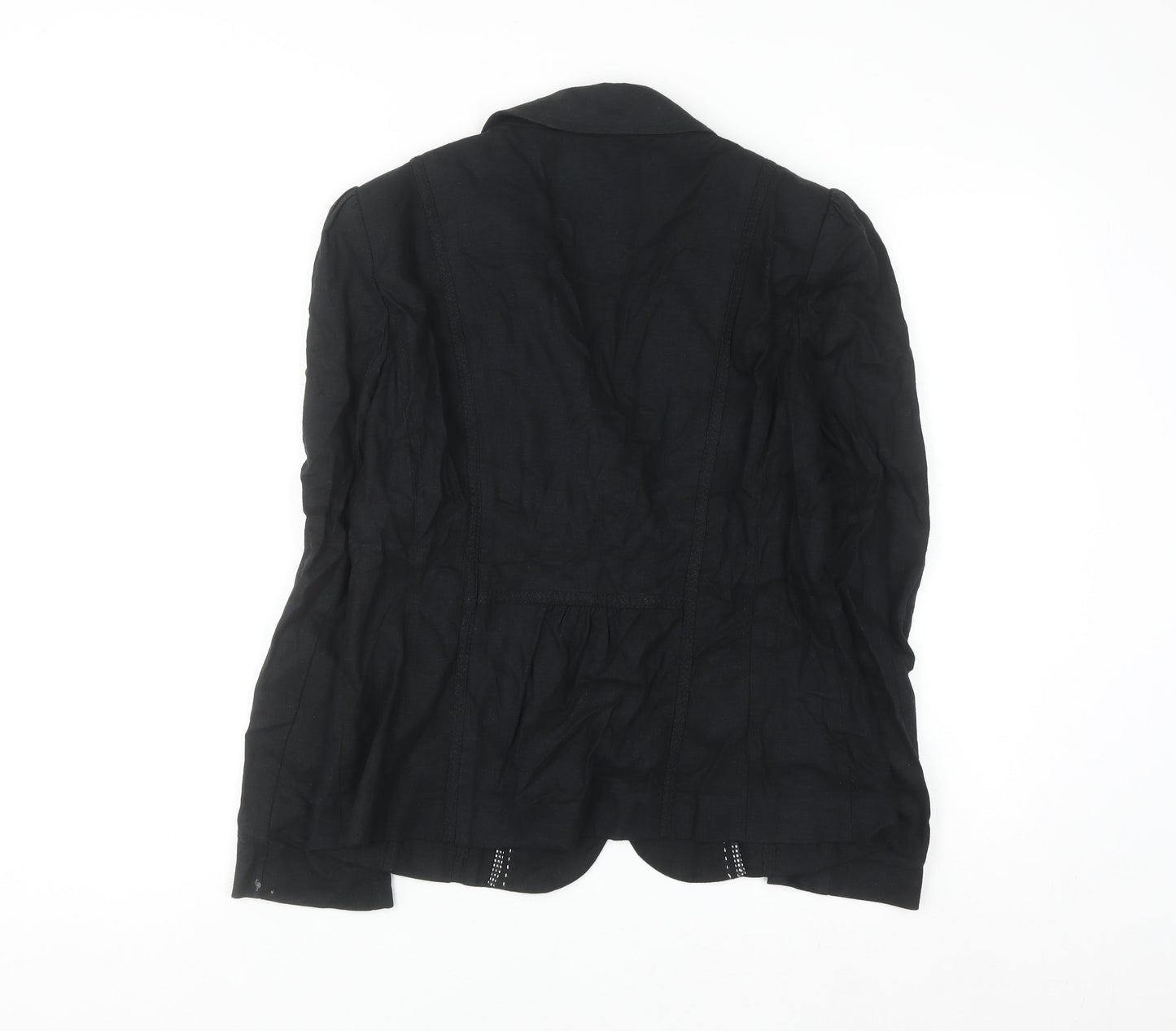 Marks and Spencer Per Una Womens Black Linen Blazer Size 12