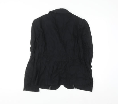 Marks and Spencer Per Una Womens Black Linen Blazer Size 12