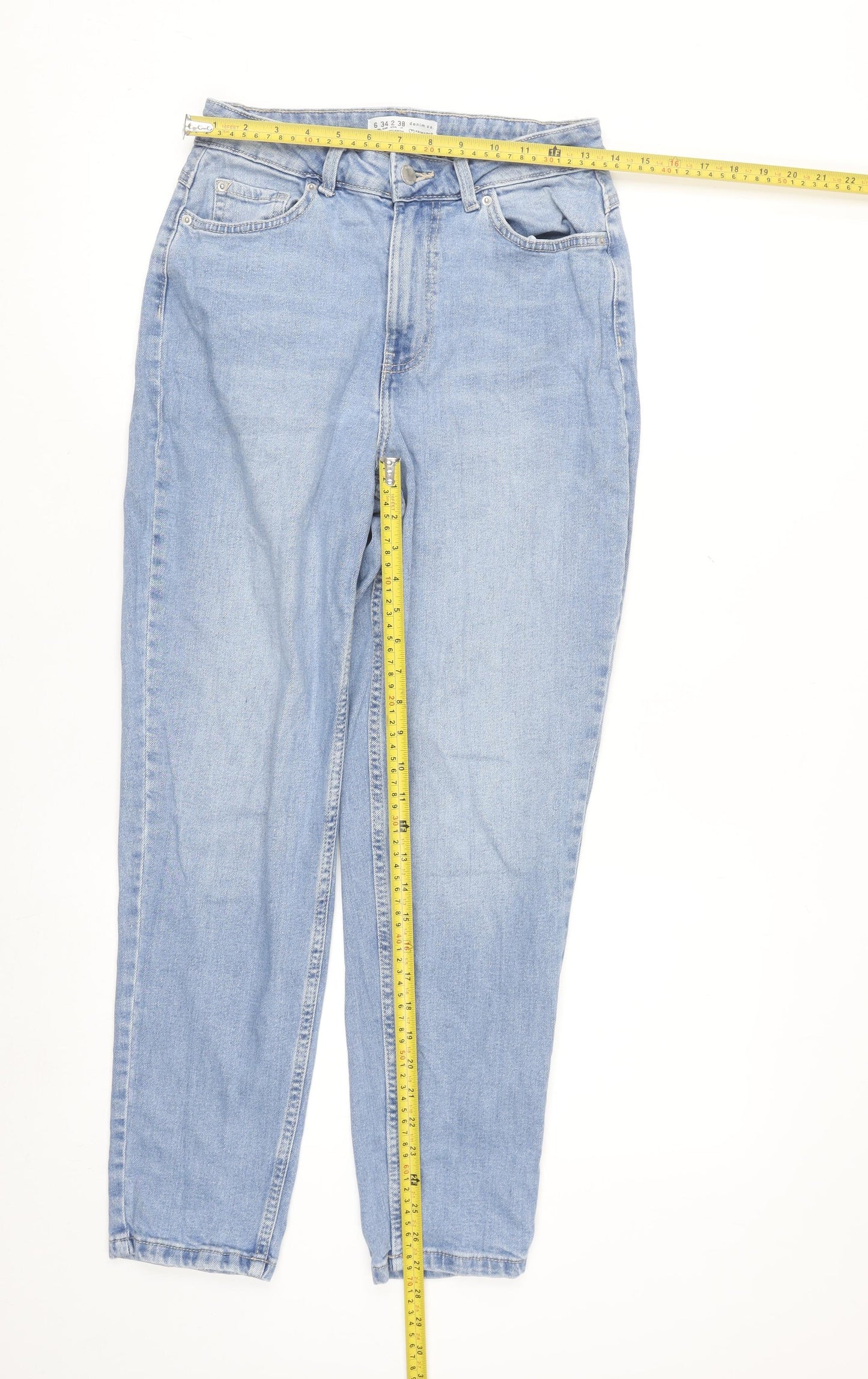 Primark Women Blue Size 6 Mom Jeans High Rise Denim