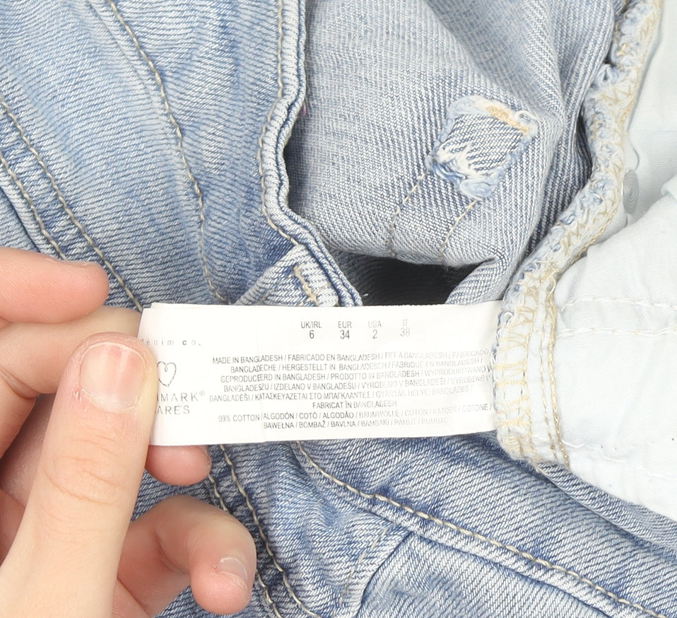 Primark Women Blue Size 6 Mom Jeans High Rise Denim