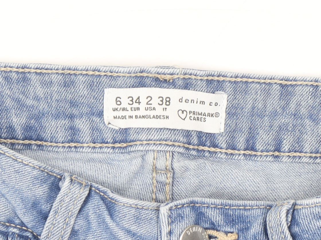 Primark Women Blue Size 6 Mom Jeans High Rise Denim