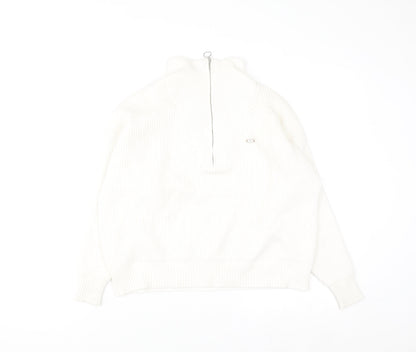 Relax & Renew Women’s Ivory Zip Ribbed High Neck Jumper Size 10