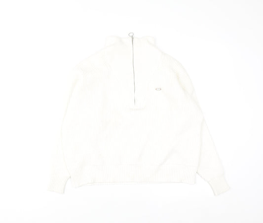 Relax & Renew Women’s Ivory Zip Ribbed High Neck Jumper Size 10