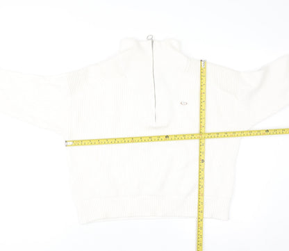 Relax & Renew Women’s Ivory Zip Ribbed High Neck Jumper Size 10