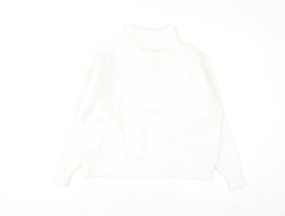 Relax & Renew Women’s Ivory Zip Ribbed High Neck Jumper Size 10
