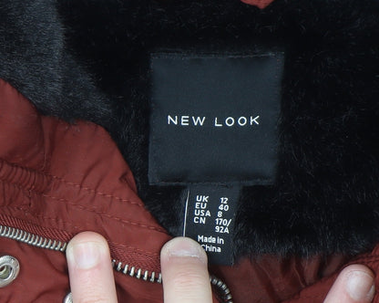 New Look Women's Brown Size 12 Puffer Jacket Winter Coat