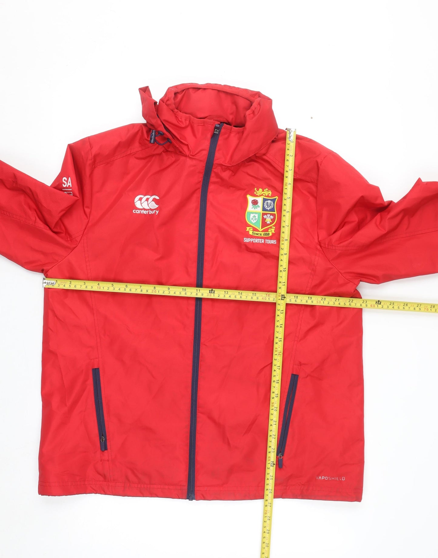 Canterbury Womens Red Hooded Rain Coat Jacket Size 16 Water Resistant