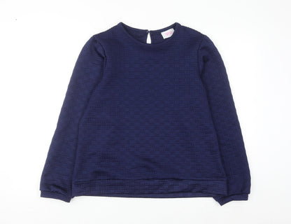 Savida Womens Navy Blue Pullover Sweatshirt Large Textured Long Sleeve